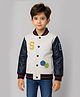 Sportking Knit Full Sleeves Patch Embroidered Light Winter Varsity Jacket - Melange