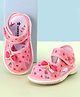 Cute Walk by Babyhug Velcro Closure Sandals with Bow Applique & Heart Print - Pink