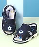 Cute Walk by Babyhug Velcro Closure Sandals With Football Applique - Navy Blue