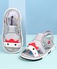 Cute Walk by Babyhug Sandals With Face Applique & Velcro Closure - Grey