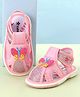 Cute Walk by Babyhug Velcro Closure Sandals with Butterfly Applique - Pink