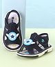 Cute Walk by Babyhug Velcro Closure Sandals with Star Applique - Navy Blue