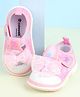 Cute Walk by Babyhug Velcro Closure Sandals with Bow Applique - Pink