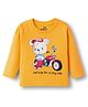 Doodle Poodle 100% Cotton Single Jersey Knit Full Sleeves T-Shirt With Vehicle Print - Yellow