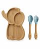 Kids Station Elephant Plate with Spoon & Fork  Blue | Premium Baby Feeding Set