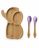 Kids Station Elephant Plate with Spoon & Fork  Purple | Cute & Practical Baby Mealtime Set
