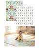 Kids Station Baby Play Mat 150×200 cm  Red Bus & Rocket Print, Soft Waterproof Play Mat for Babies