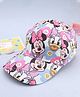 Babyhug Disney Cotton Woven Summer Cap With Minnie Mouse Print Blue - Diameter 16.5 cm