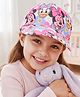 Babyhug Disney Cotton Woven Summer Cap With Minnie Mouse Print Blue - Diameter 17 cm
