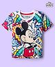 Babyhug Disney Single Jersey Knit Half Sleeves T-Shirt with Mickey Mouse Print - Multicolor