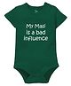 Zeezeezoo Family Theme Cotton Knit Half Sleeves My Masi Is A Bad Influence Text Printed Onesie - Forest Green