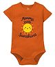 Zeezeezoo Family Theme  Cotton Knit Half Sleeves Mommys Little Sunshine Text Printed Onesie - Orange