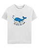 Zeezeezoo 100% Cotton Knit Half Sleeves Go With The Flow Text Printed Tee - White