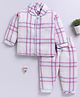 Clt.s Cotton Woven Full Sleeves Checked Coordinating Night Suit Set - Blue