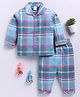 Clt.s Cotton Woven Full Sleeves Checked Coordinating Night Suit Set - Blue