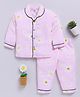 Clt.s Cotton Woven Full Sleeves Floral Printed Coordinating Night Suit Set - Pink