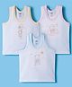 Zero Knitted Sleeveless Vests With Animal Print Pack Of 3 - Light Blue Pink & Yellow