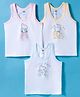 Zero Knitted Sleeveless Vests With Animal Print Pack Of 3 - Aqua Pink & Cream