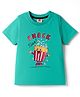 Zero Sinker Knit Half Sleeves T-Shirt with Snack Graphic - Mint