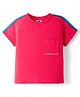 Zero Sinker Knit Half Sleeves T-Shirt With Text Print - Red