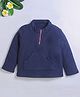 Nino Bambino Fleece Knit Full Sleeves Solid Sweatshirt - Blue