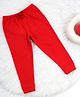 Nino Bambino Fleece Knit  Solid Leggings - Red