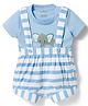 Child World Interlock Knit Half Sleeves T-Shirt & Shorts Set with Elephant Print & Stripes - Sky Blue