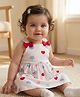 Babyoye 100% Cotton Knit With Eco Jiva Finish Sleeveless Frock With Heart Print & Bloomer - White