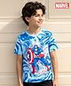 Pine Kids Marvel Single Jersey Knit Half Sleeves T-Shirt with Captain America Graphic - Multicolor