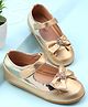 Cute Walk by Babyhug Ballerina with Velcro Closure & Bow Applique - Golden