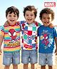 Babyhug Marvel 100% Cotton Knit Half Sleeves T-Shirt With Spider Man Graphic Pack of 3 - Multicolour