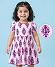 EARTHY TOUCH Single Jersey Knit Half Sleeves Ethnic Dress With Floral Print - Baby Pink