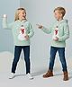 Cherry Crumble By Nitt Hyman Knit Full Sleeves Snowman Embroidered Winter Unisex Hooded Sweatshirt - Mint