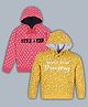 Plum Tree Pack Of 2 100% Cotton Knit Full Sleeves Polka Dot And Floral Printed Light Winter Hooded Sweatshirts - Yellow And Pink