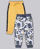 Plum Tree 100% Cotton Knit Pack Of 2 Solid & Camouflaged Winter Jogger Set - Camoflague & Yellow