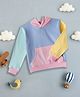 Desi Soota Cotton Knit Full Sleeves Colour Blocked Light Winter Hooded Sweatshirt - Pink