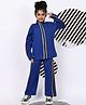 BaawRi Fleece Knit Full Sleeves Solid Jacket & Trouser Set - Blue
