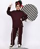 BaawRi Fleece Knit Full Sleeves Solid Top & Trousers Set - Wine