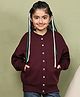 BaawRi Cotton Fleece Full Sleeves Solid Jacket - Wine