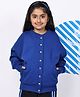 BaawRi Cotton Fleece Full Sleeves Solid Jacket - Blue