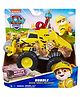 Paw Patrol Rubble Rescue Wheels Bulldozer Collectable Action Car Figure - Yellow