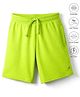 Pine Active Cotton Knit Bio Wash Knee Length Solid Color Shorts - Neon Green