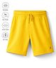Pine Active Cotton Knit Bio Wash Knee Length Solid Color Shorts - Yellow