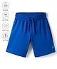 Pine Active Cotton Knit Bio Wash Knee Length Solid Color Shorts - Royal Blue