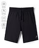 Pine Active Cotton Knit Bio wash Knee Length Solid Shorts - Black
