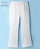 Arias Cotton Elastane Knit Full Length Solid Color Flared Leggings - White