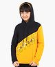 Ariel Cotton Knit Full Sleeves Beyond Awesome Text Foil Printed Hooded Sweatshirt - Yellow & Black