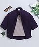 BAATCHEET Cotton Woven Full Sleeves Solid Shirt With Attached Tee - Purple