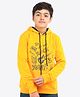 Ariel Cotton Knit Full Sleeves Rock Text Printed Hooded Sweatshirt - Yellow