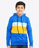Ariel Cotton Knit Full Sleeves Stay Cool Text Foil Printed Hooded Sweatshirt - Blue